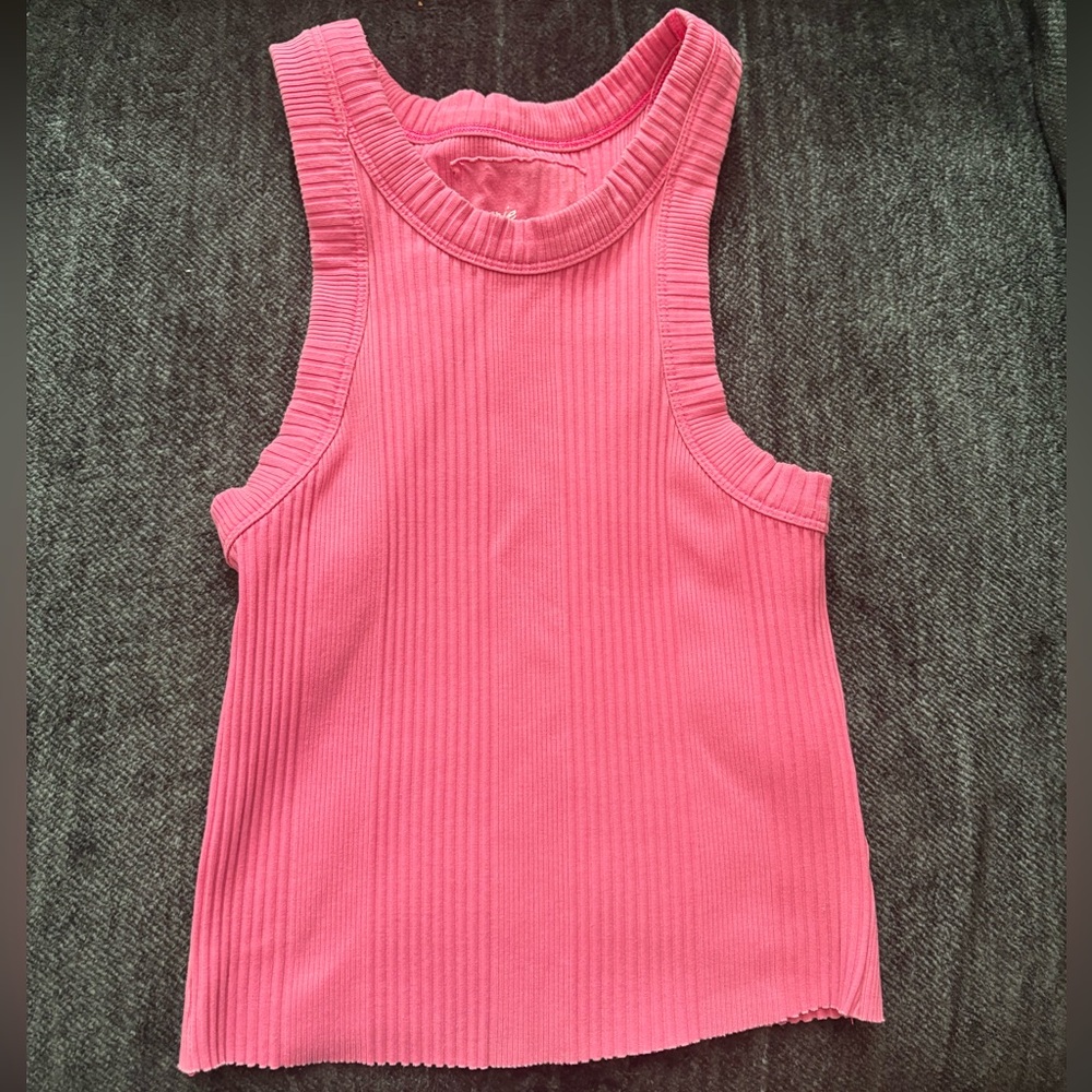 Aerie Vibrant Pink Ribbed Top